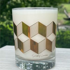 Simply Curated Guava Fig Soy Wax Candle 12 Oz Wood Wick 75 Hour 22 Karat Gold